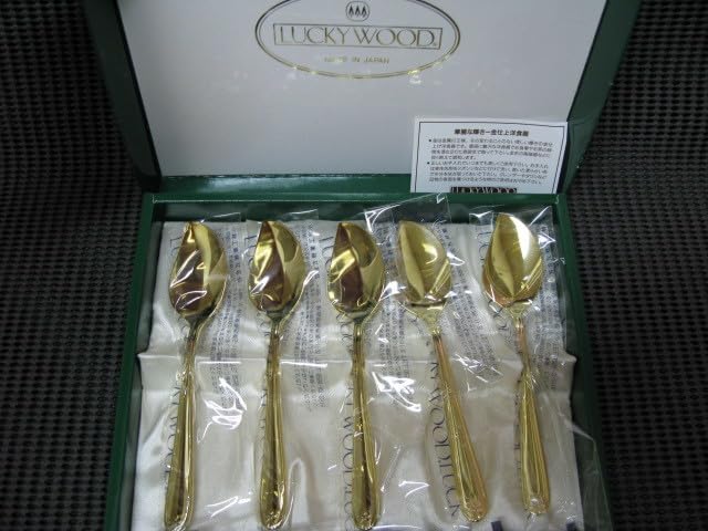 Amazon | ラッキーウッド ケーキスプーン 5本セット 18-10ステンレス